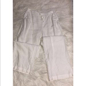 White linen pants